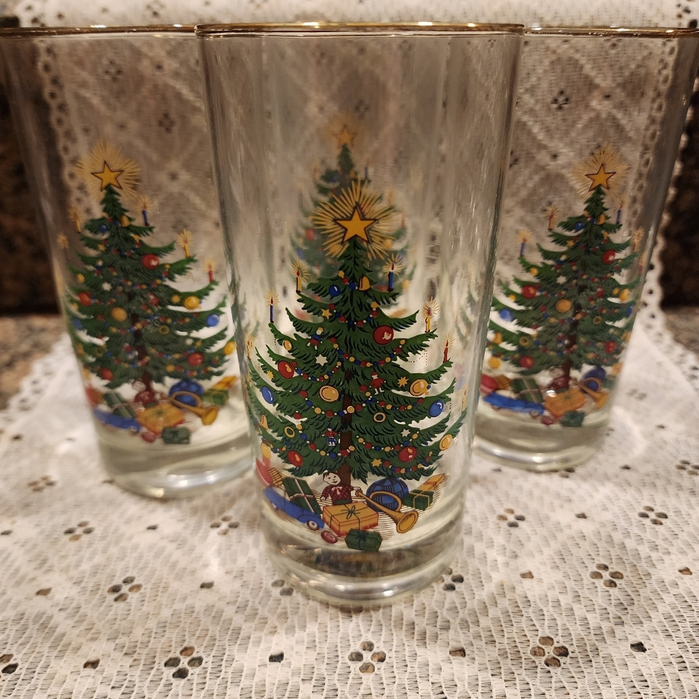 Moderne Brand Old Fashioned Christmas Tree 10 oz Highball Tumblers